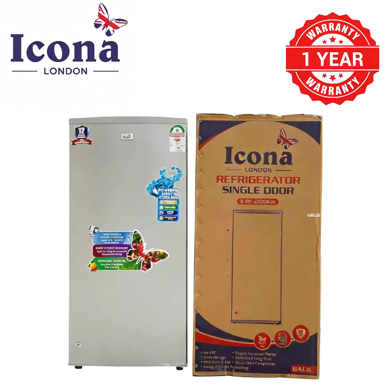 Icona London 150L Single Door Fridge Refrigerator Single Door Compact Household Refrigerator with Built-in Mini Freezer Lock and Keys Energy Saving CFC-Free Refrigerant 1 Year Warranty