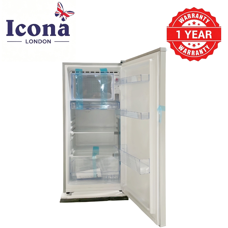 Icona London 150L Single Door Fridge Refrigerator Single Door Compact Household Refrigerator with Built-in Mini Freezer Lock and Keys Energy Saving CFC-Free Refrigerant 1 Year Warranty