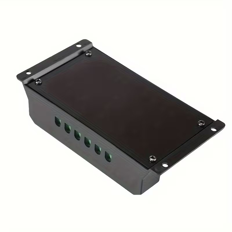 Black PWM Solar Charging Controller, Adjustable LCD Display, Dual USB Ports & Timing Function, 12V/24V Auto Adapt Solar Panel Regulator