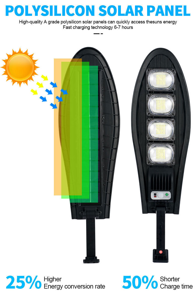 126led/168led 1 LED solar outdoor induction lamp, strong solar street lamp with multiple LED beads, outdoor lighting induction lamp with 3 modes of street lamp 18650 lithium battery