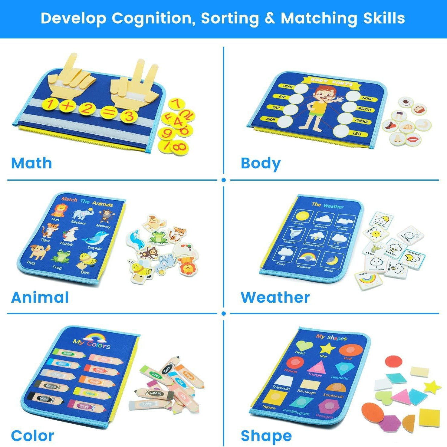 Montessori Felt Busy Board Toddler Early Education Learning Toy