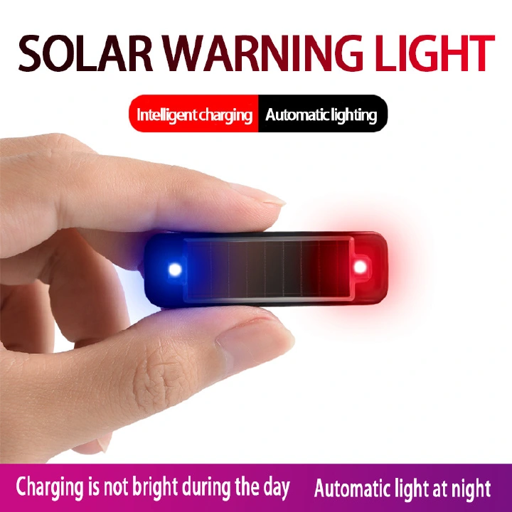 2Pcs Solar Powered LED Warning Strobe Light Anti Rear-end Collision Safety Lamp For Bicycle Helmet Motorcycle Car Grille