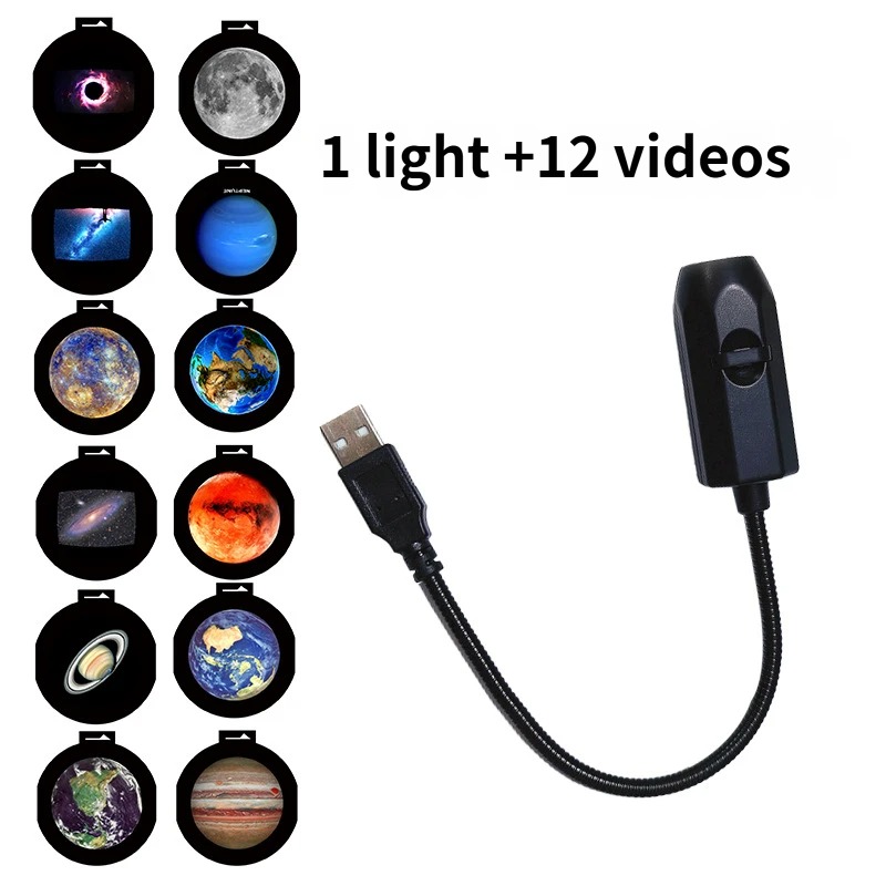 Planet Starry Sky Projector Lamp Moon Night Light Bedroom Atmosphere Soft LED Sleep Light Live Streaming Background Lamp