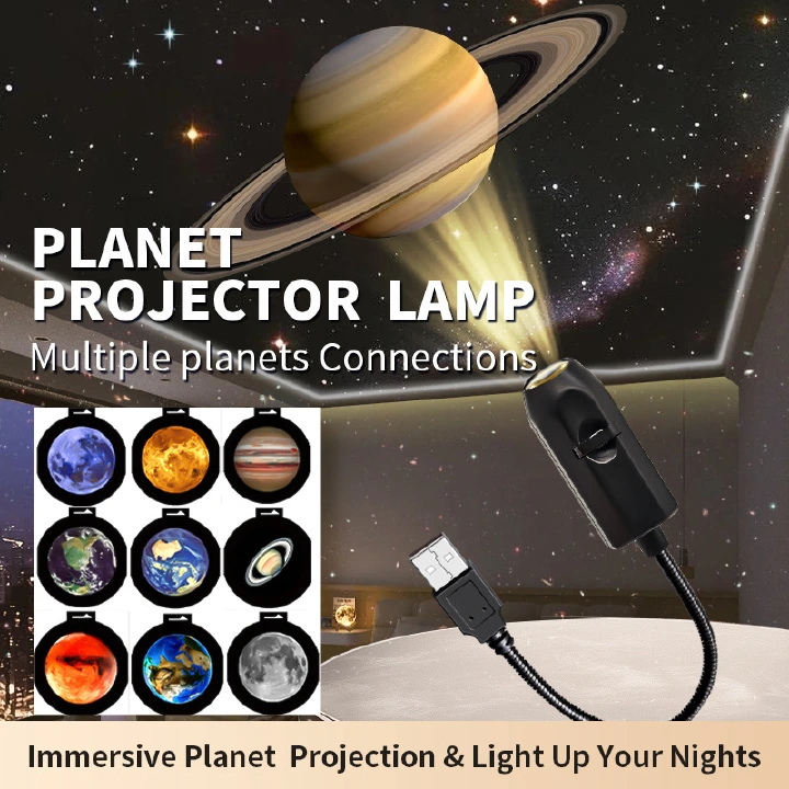 Planet Starry Sky Projector Lamp Moon Night Light Bedroom Atmosphere Soft LED Sleep Light Live Streaming Background Lamp
