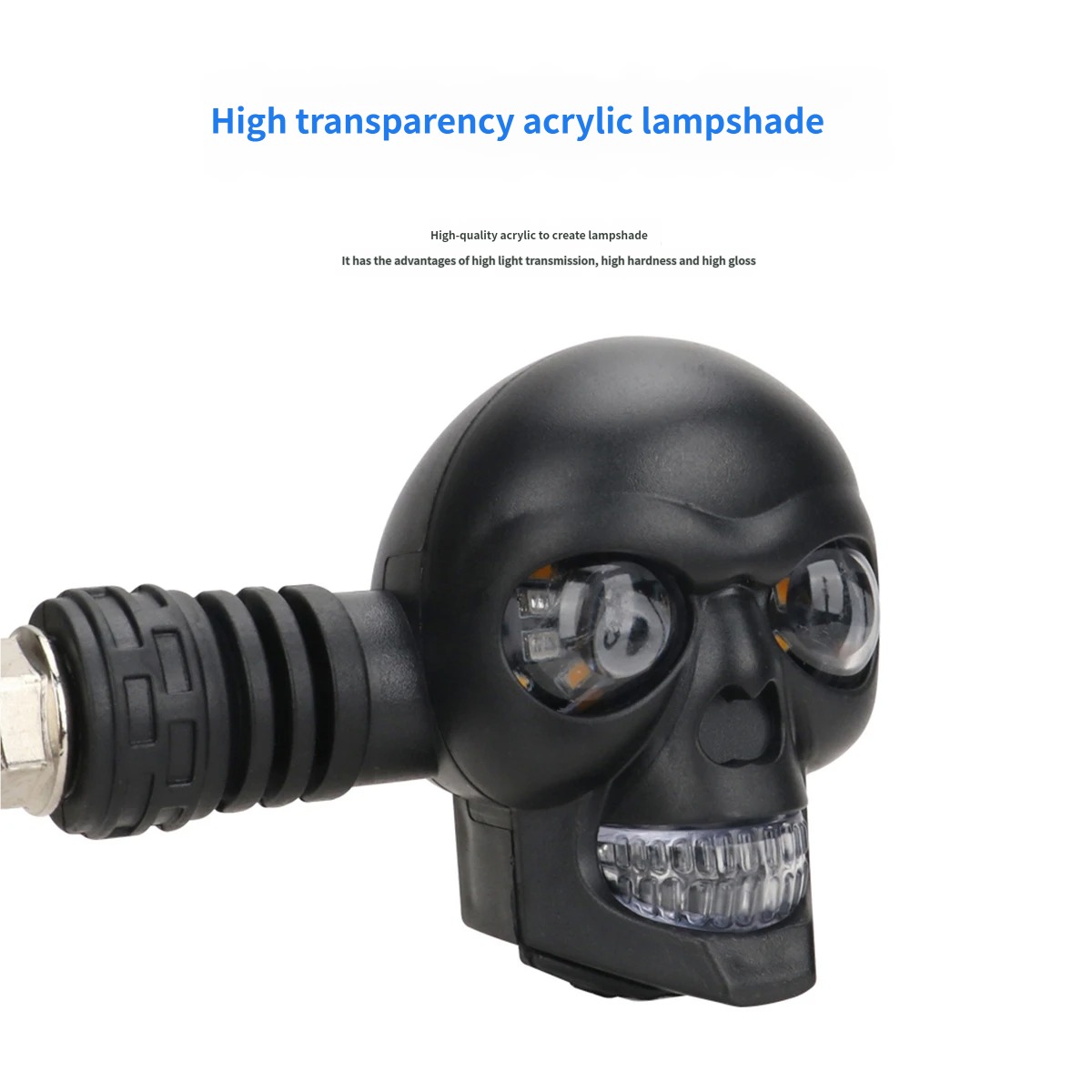 12V Dual Color LED Motorcycle Skull Turn Signal Light Universal Motorbike Modified Auxiliary Indicator Lamp