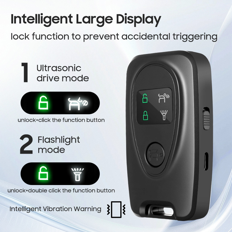 Dual Core Ultrasonic Stray Dog Repeller with LCD Display & LED Flashlight, Rechargeable Anti-Bite Self Defense Tool, Stop Dog Barking Pet Trainer for Night Walking Jogging