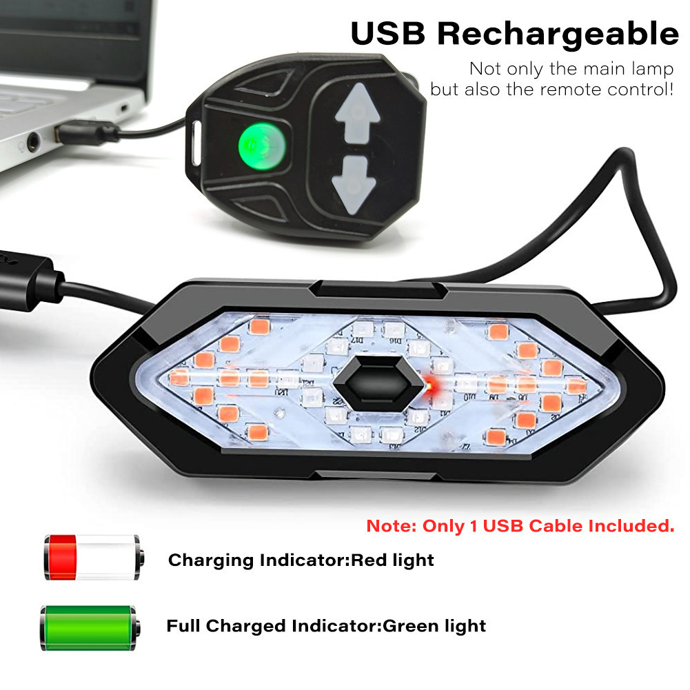 Wireless Remote Control Bicycle Tail Light With Turn Signal Horn USB Recharge Waterproof Cycling Warning Rear Lamp For Night Riding