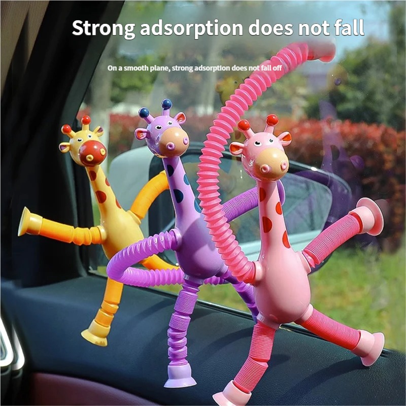 Telescopic Suction Cup Giraffe Fidget Toy Creative Stress Relief Sensory Toy For Kids Adults