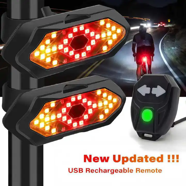 Wireless Remote Control Bicycle Tail Light With Turn Signal Horn USB Recharge Waterproof Cycling Warning Rear Lamp For Night Riding
