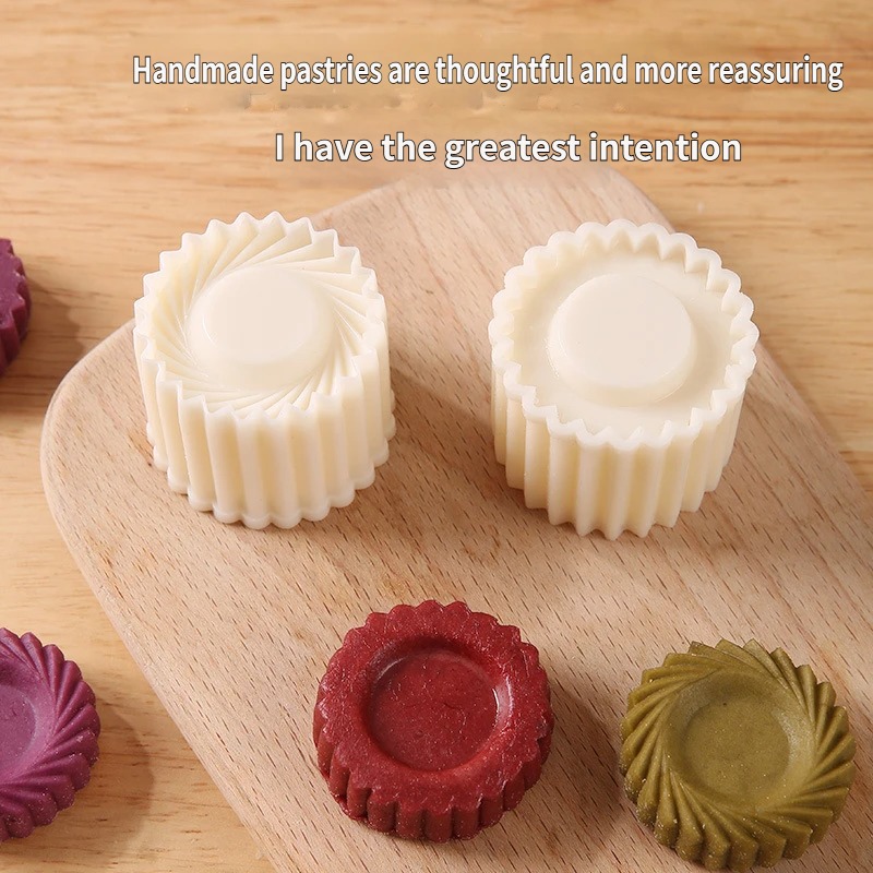 Hand‑Press Non‑Stick Pastry Mold, Detachable Mooncake Mould, DIY Cookie Mung Bean Cake Embossing Stamp, Home Kitchen Baking Tool