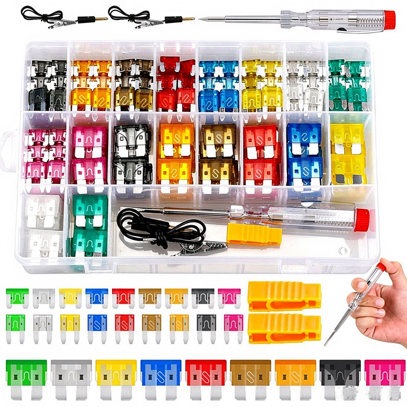 306Pcs Zinc‑Aluminum Car Blade Fuse Assortment Kit, Standard & Mini Size Auto Fuses with Fuse Puller & Circuit Tester Pen