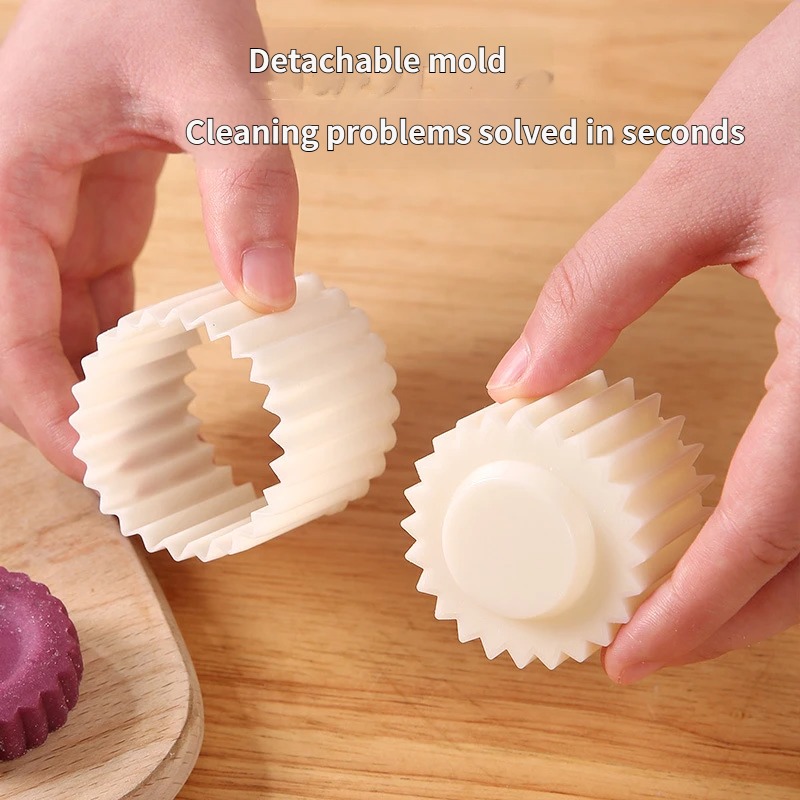 Hand‑Press Non‑Stick Pastry Mold, Detachable Mooncake Mould, DIY Cookie Mung Bean Cake Embossing Stamp, Home Kitchen Baking Tool