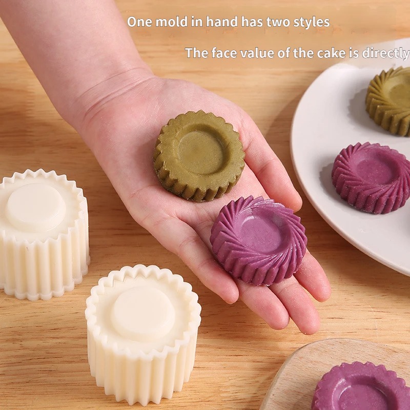 Hand‑Press Non‑Stick Pastry Mold, Detachable Mooncake Mould, DIY Cookie Mung Bean Cake Embossing Stamp, Home Kitchen Baking Tool
