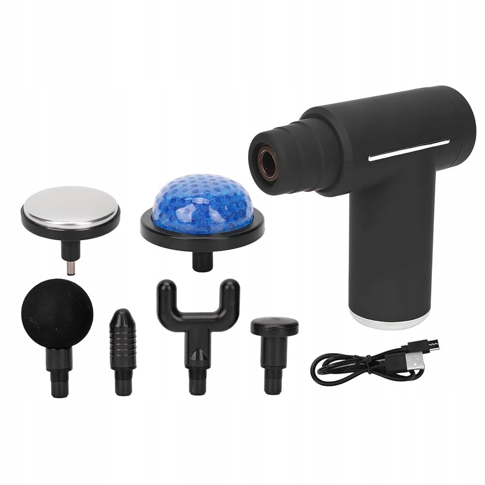 🔥🔥 NEW ARRIVAL 🔥🔥6 Head Massage Gun 💆🔥 | Hot & Cold Compress Therapy | 6 Speed Levels | Rechargeable Deep Tissue Massager | Portable Body Relaxation Gun Postpartum Back Relaxation