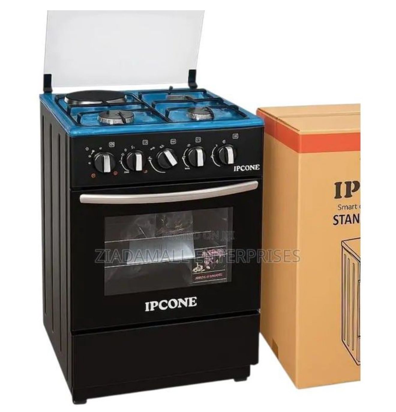 IPCONE 3+1 Standing Cooker 🍳🔥 | 50x55 cm Freestanding Cooker | 3 Gas + 1 Electric Burner | Electric Oven | Compact Kitchen Cooker | Home Use