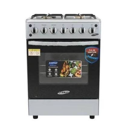 Ecomax 60x60 Standing Cooker 🍳🔥 | 3 Gas + 1 Electric Hot Plate | Electric Oven with+ FREE GIFT Rotisserie & Turbo Fan | Flame Failure Safety System | Freestanding Cooker