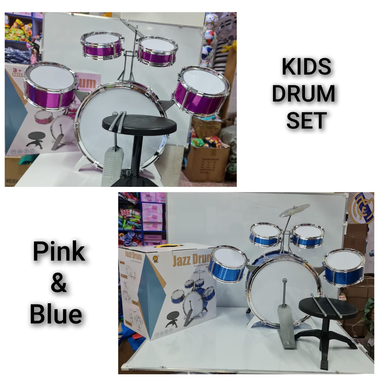 Kids Drum Set Musical Toy for Children Early Learning Rhythm Development Educational Play Instrument Set for Boys and Girls Home Use Beginner Music Training Kit Pink Blue Colors Available