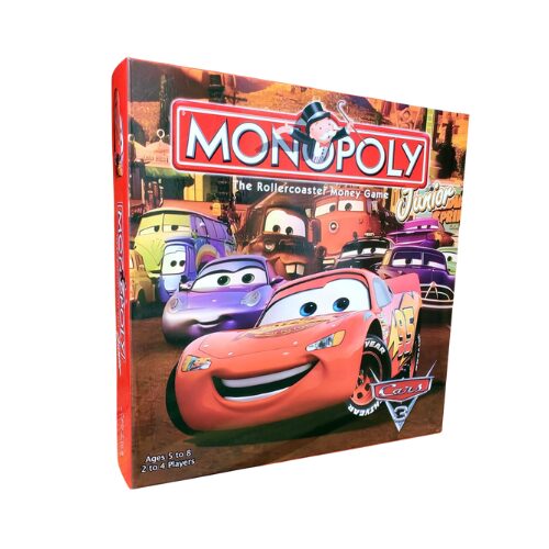 Monopoly Junior Cars Kids Property Trading Board Game Disney Pixar Cars Edition Simple Money Learning Game for Children Ages 5+