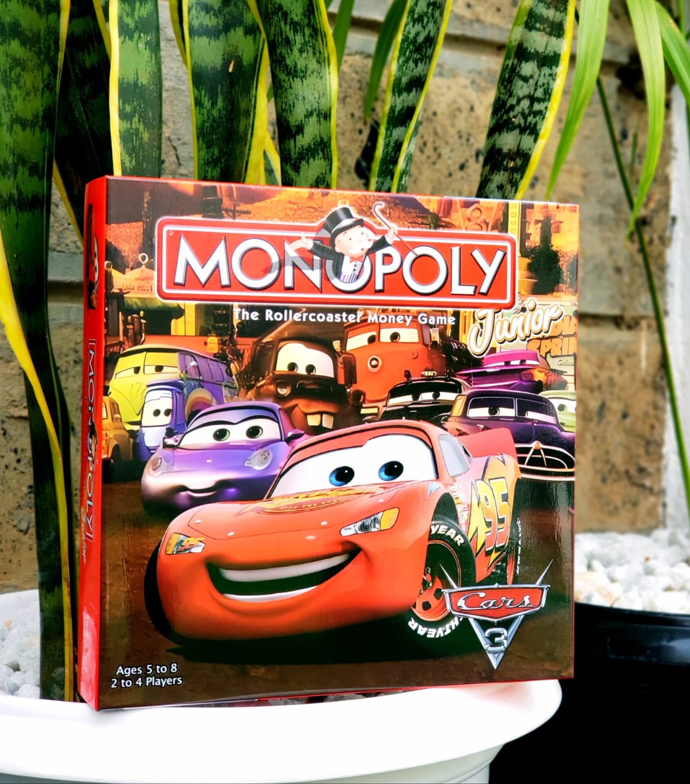 Monopoly Junior Cars Kids Property Trading Board Game Disney Pixar Cars Edition Simple Money Learning Game for Children Ages 5+