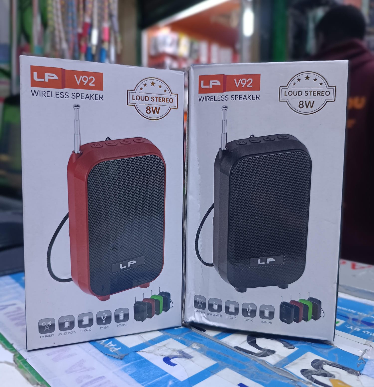 LP V92 Portable Wireless Speaker – 8W Loud Stereo Rechargeable Speaker with FM Radio, USB Playback, TF Card Support, Type-C Charging & 800mAh Battery for Home, Travel & Outdoor Use
