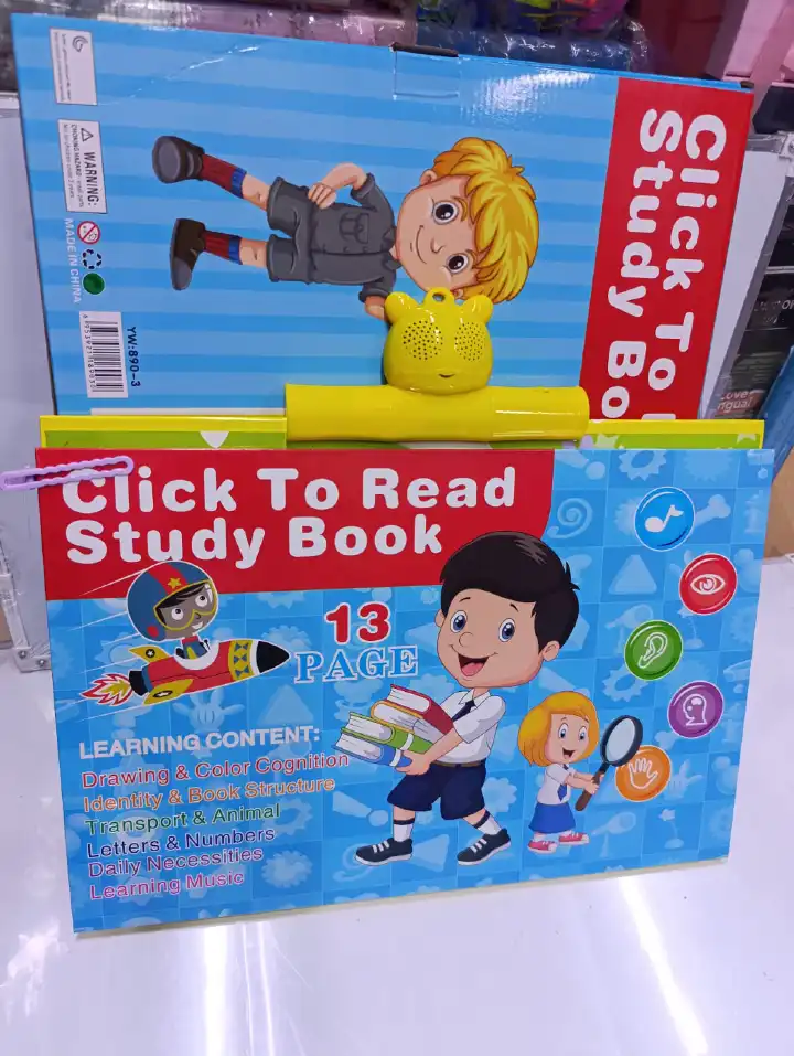 Large 13-Page Click-to-Read Interactive Study Book with Electronic Reading Unit and Educational Audio Activities