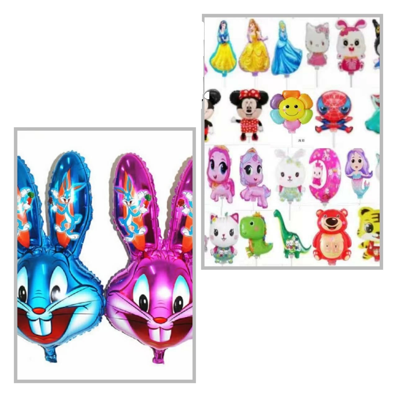 Assorted Cartoon Character Foil Balloon with Stick – Colourful Handheld Party Balloon for Kids Birthdays, Baby Showers, School Events, Celebrations, Gifts, Photoshoots and Party Decorations