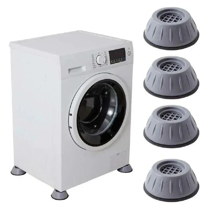 Anti-Vibration Pads Set of 4 Universal Shock Absorbing Anti-Slip Rubber Feet Pads Noise Reduction Stabilizer Pads for Washing Machines, Dryers, Fridges, Freezers and Furniture Protection