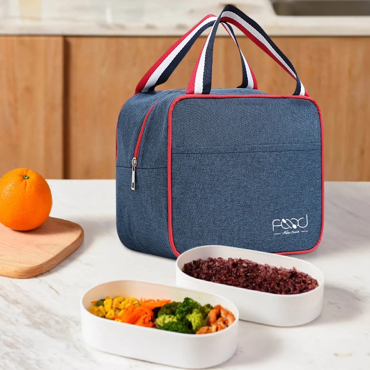 6L Insulated Square Lunch Bag with Carry Handles Reusable Leakproof Thermal Cooler Tote Food Storage Bag for Work School Travel Picnic