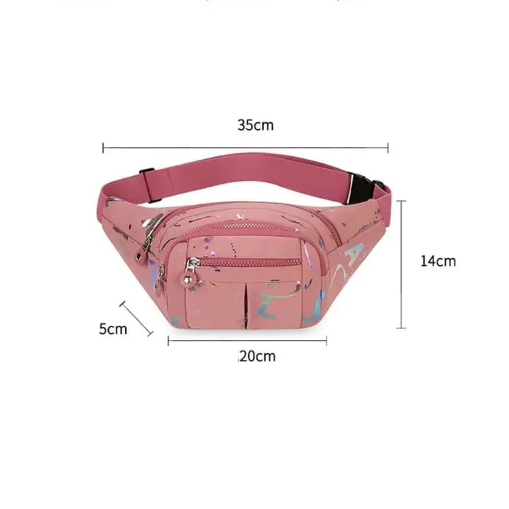 Waterproof Waist Bag Lightweight Fanny Pack Korean Style Crossbody Bag Hot Stamping Multifunctional Travel Outdoor Storage Pouch