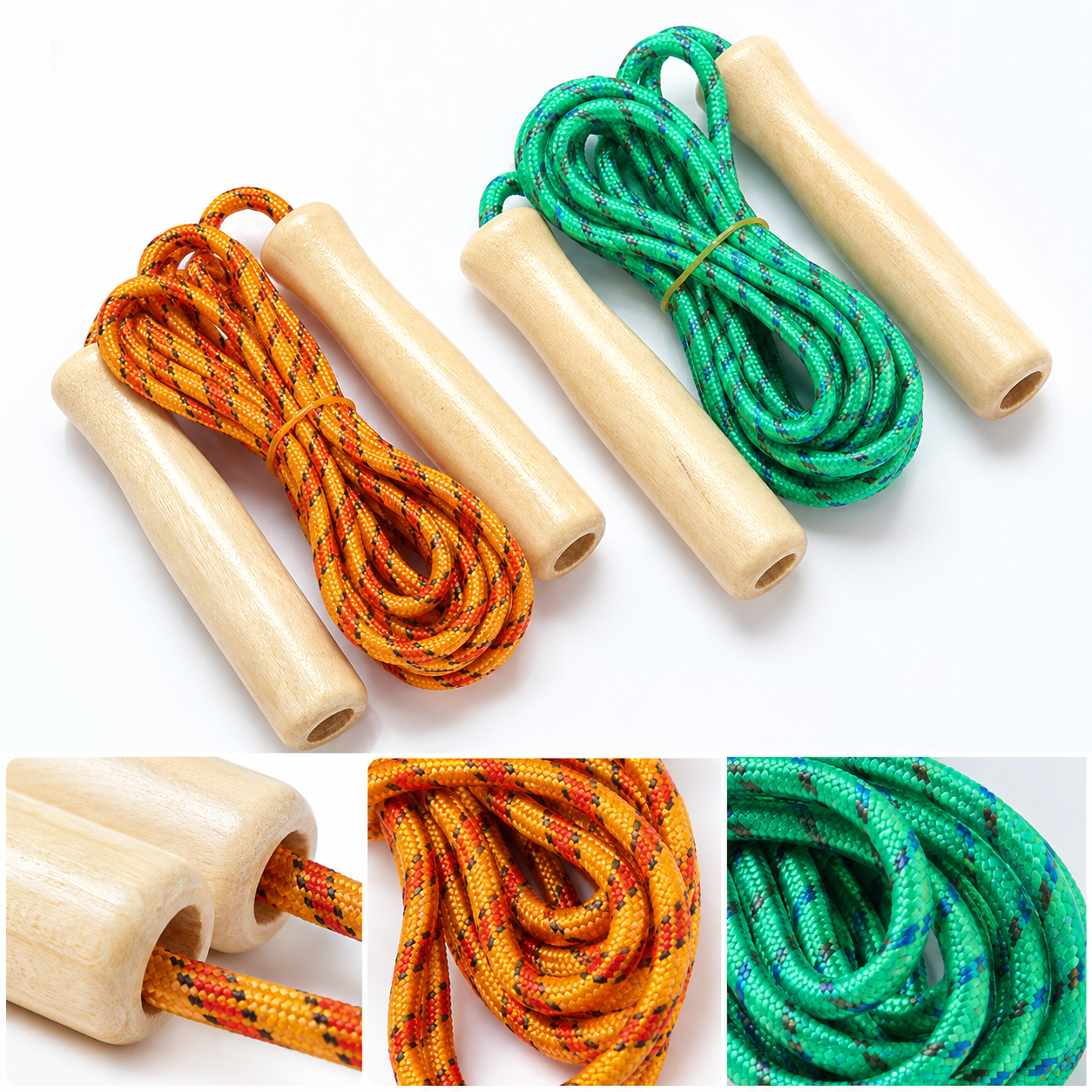 Wooden Handle Skipping Rope – Lightweight Jump Rope for Cardio, Fat Burning, Coordination, Endurance Training & Full-Body Home Workouts