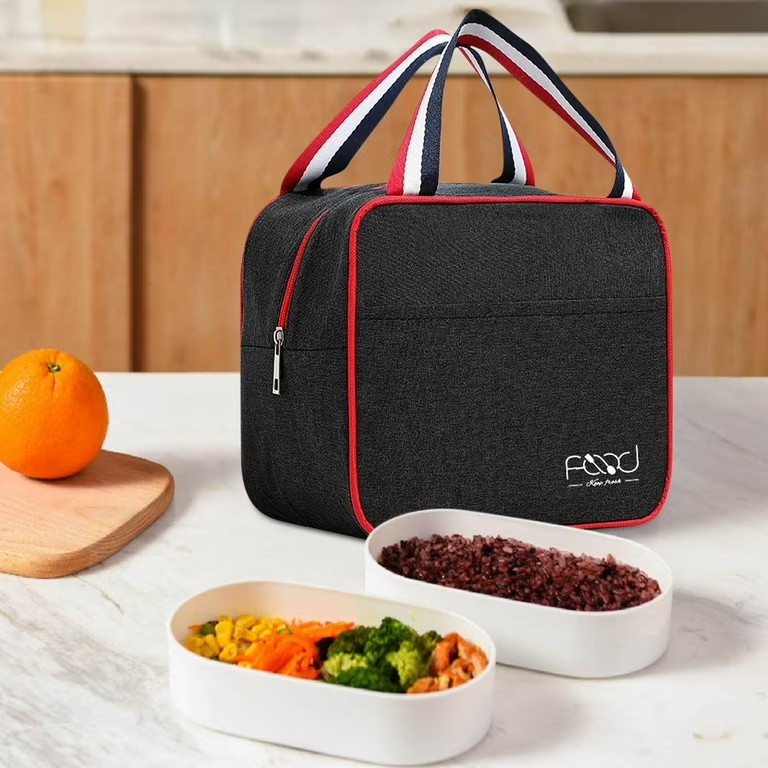 6L Insulated Square Lunch Bag with Carry Handles Reusable Leakproof Thermal Cooler Tote Food Storage Bag for Work School Travel Picnic
