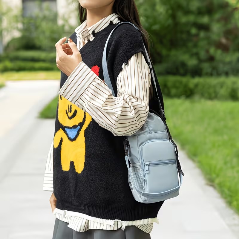 Water Bottle Drawstring Holder Bag with Adjustable Strap Crossbody Insulated Carrier Sling Bag Phone Pockets Walking Hiking Gym Travel