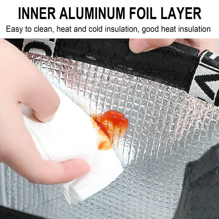 6L Insulated Square Lunch Bag with Carry Handles Reusable Leakproof Thermal Cooler Tote Food Storage Bag for Work School Travel Picnic