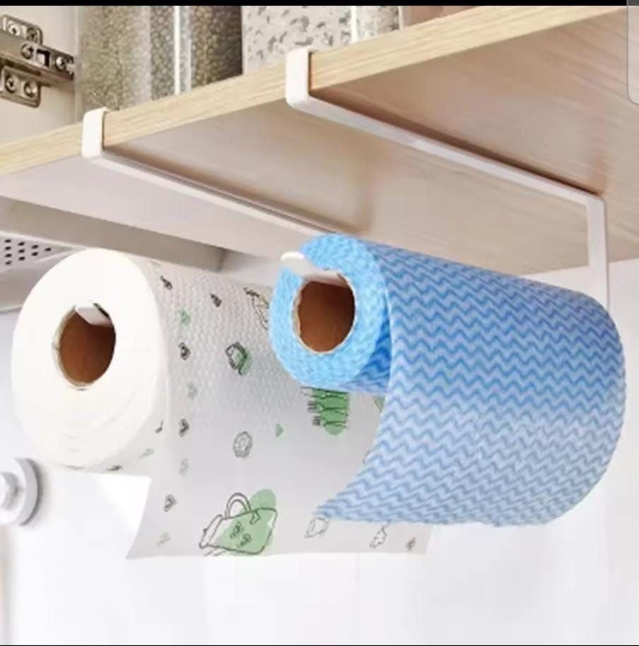 Tissue Holder Keep your kitchen organized with this White Double Tissue Holder Wall-mounted or countertop paper towel dispenser, holds 2 rolls simultaneously, space-saving design,