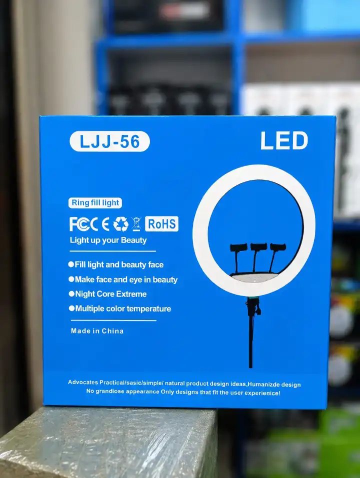 22 Inch Professional LED Ring Light with Adjustable Brightness Phone Holder Tripod Stand Photography Makeup Live Streaming Video Recording TikTok YouTube Content Creation Lighting Kit