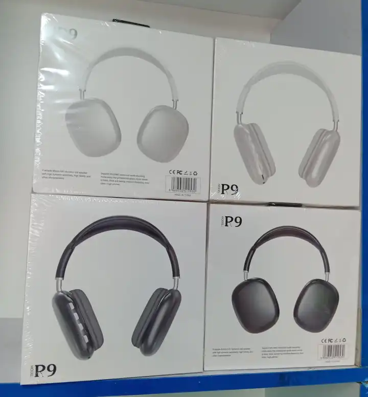 P9 Wireless Bluetooth Headphones Over-Ear Stereo Bass Headset with Noise Isolation Microphone Foldable Design for Music, Calls, Gaming & Daily Use