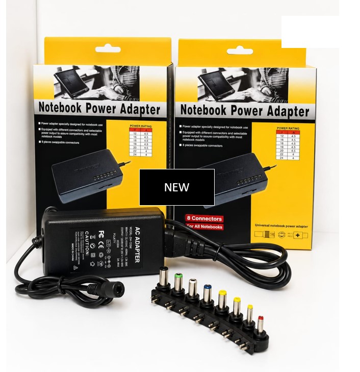 Universal Notebook Adapter Laptop Charger Fast Charging Power Supply Adapter with Multiple Tips Compatible with HP, Dell, Lenovo, Acer & Other Laptops