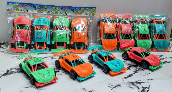 4 Pack Toy Cars with Friction Powered Wheels Mini Vehicles for Kids Racing Pretend Play Car Collection Indoor Outdoor Fun