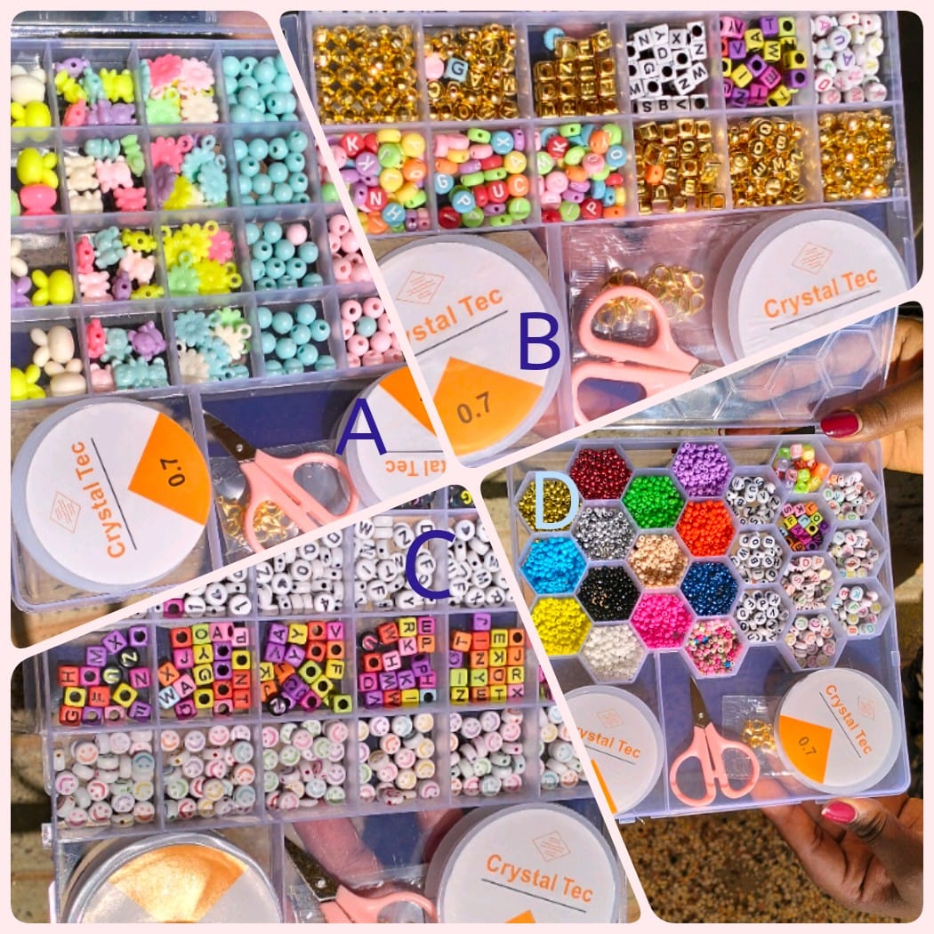 Clay Beads Jewelry Making Kit Different Colors Shapes Charms Letter Beads Elastic Strings Bracelet Necklace Craft Set for Girls Women
