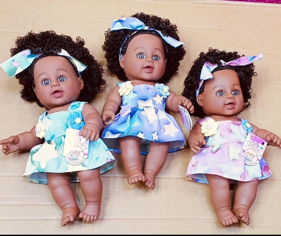 African Dolly with Dress Fashion Doll for Kids Pretend Play Dress Up Creative Storytelling Imagination Roleplay Social Skills Toy