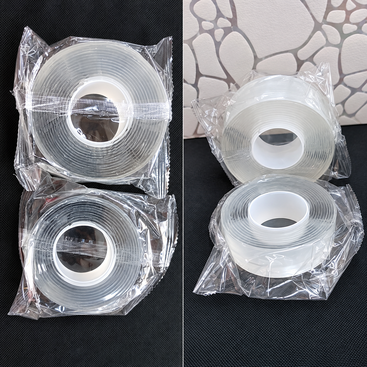 Transparent Reusable Double-Sided Nano Tape Roll – Strong Clear Adhesive Mounting Gel Tape for Walls, Home, Office, Kitchen, Bathroom, Posters, Decorations and Multipurpose Fixing