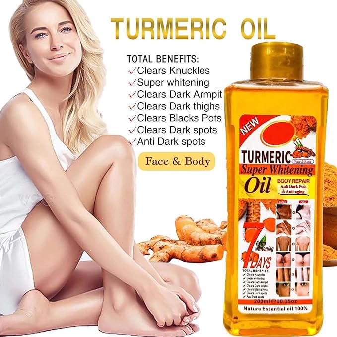 Veet Gold Vitamin E Turmeric Body Oil for Skin, Soft 7 Turmeric Oil, Natural Moisturizing Nourishing for Face and Body, Vitamin E Body Oil for All Skin Types available in 200ml, 300ml, 500ml & 1000ml.
