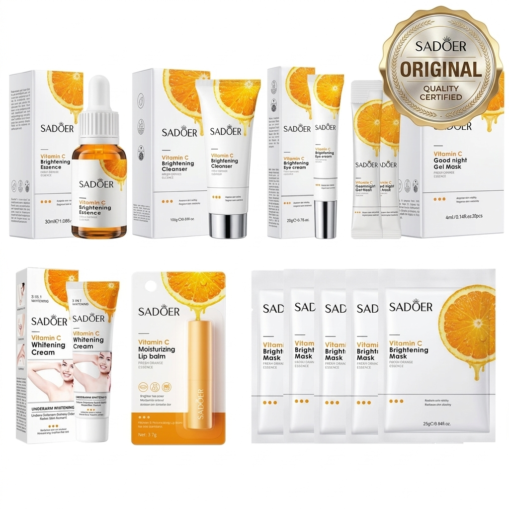 30PCS Vitamin C Facial Cleanser100g +Vitamin C Serum 30ML + Lotion120ML + Eye Cream 20g+Lip balm+25PCS Masks Skin Care Set for cleansing, moisturising and brightening your face, your daily skin care .