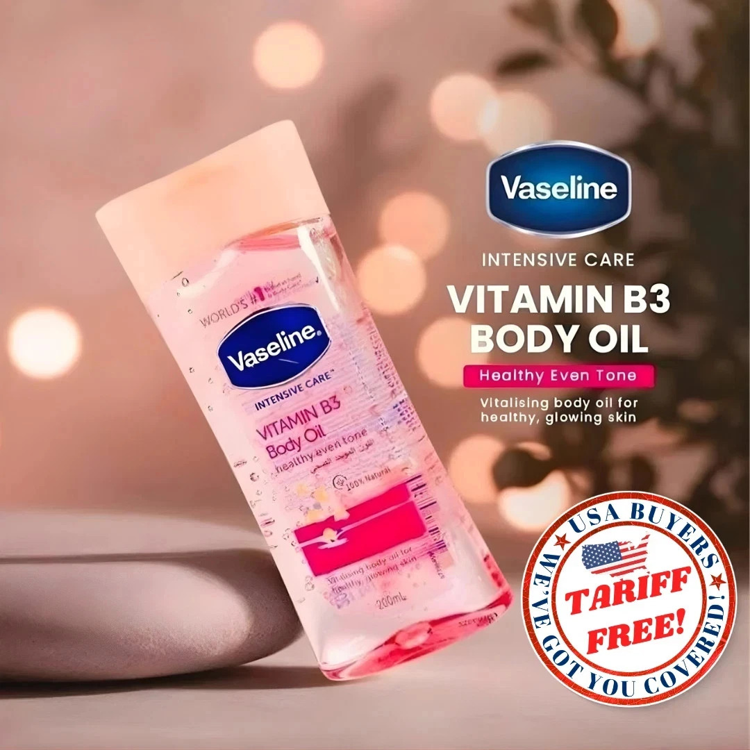 Vaseline Intensive Care Vitamin B3 Body Oil 200ml Rose Gel Moisturizing Specially formulated with 100% Rose Plant Essence & Rosemary extract proven to deeply moisturize and soothe dry, irritated skin.