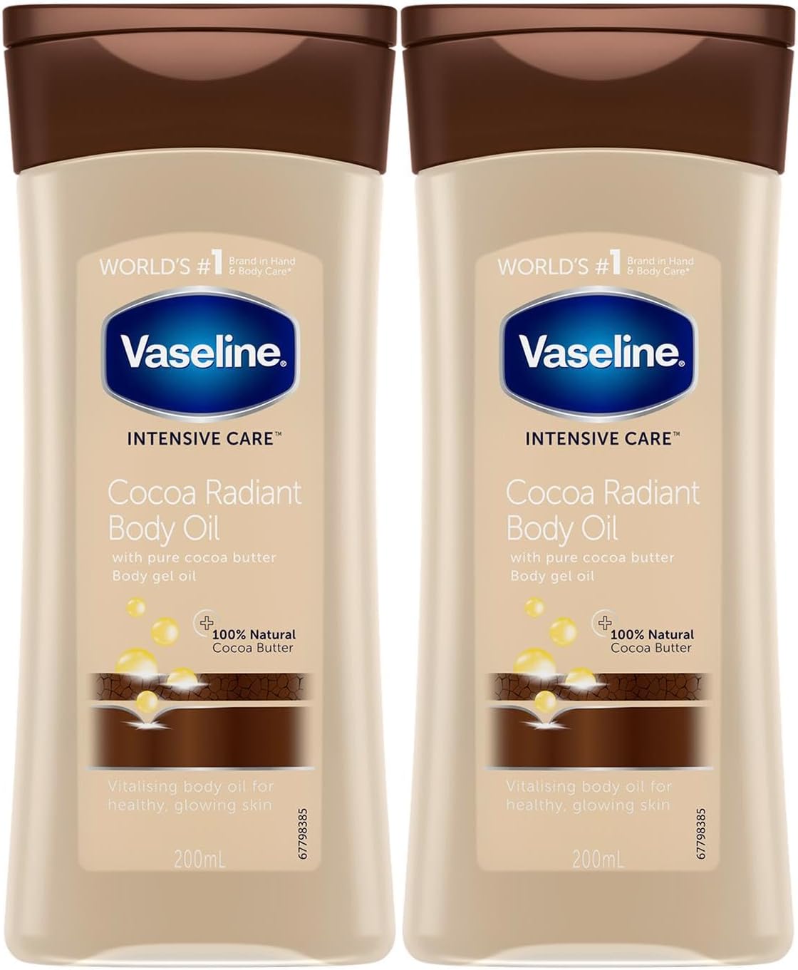 Vaseline Total Moisture Cocoa Radiant Body Gel Oil that leaves your skin feeling healthy & glowing.Our rich feel formula with pure cocoa butter,used after bathing,replenishes skin & locks in moisture.