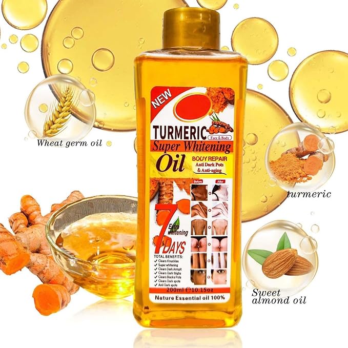 Veet Gold Vitamin E Turmeric Body Oil for Skin, Soft 7 Turmeric Oil, Natural Moisturizing Nourishing for Face and Body, Vitamin E Body Oil for All Skin Types available in 200ml, 300ml, 500ml & 1000ml.