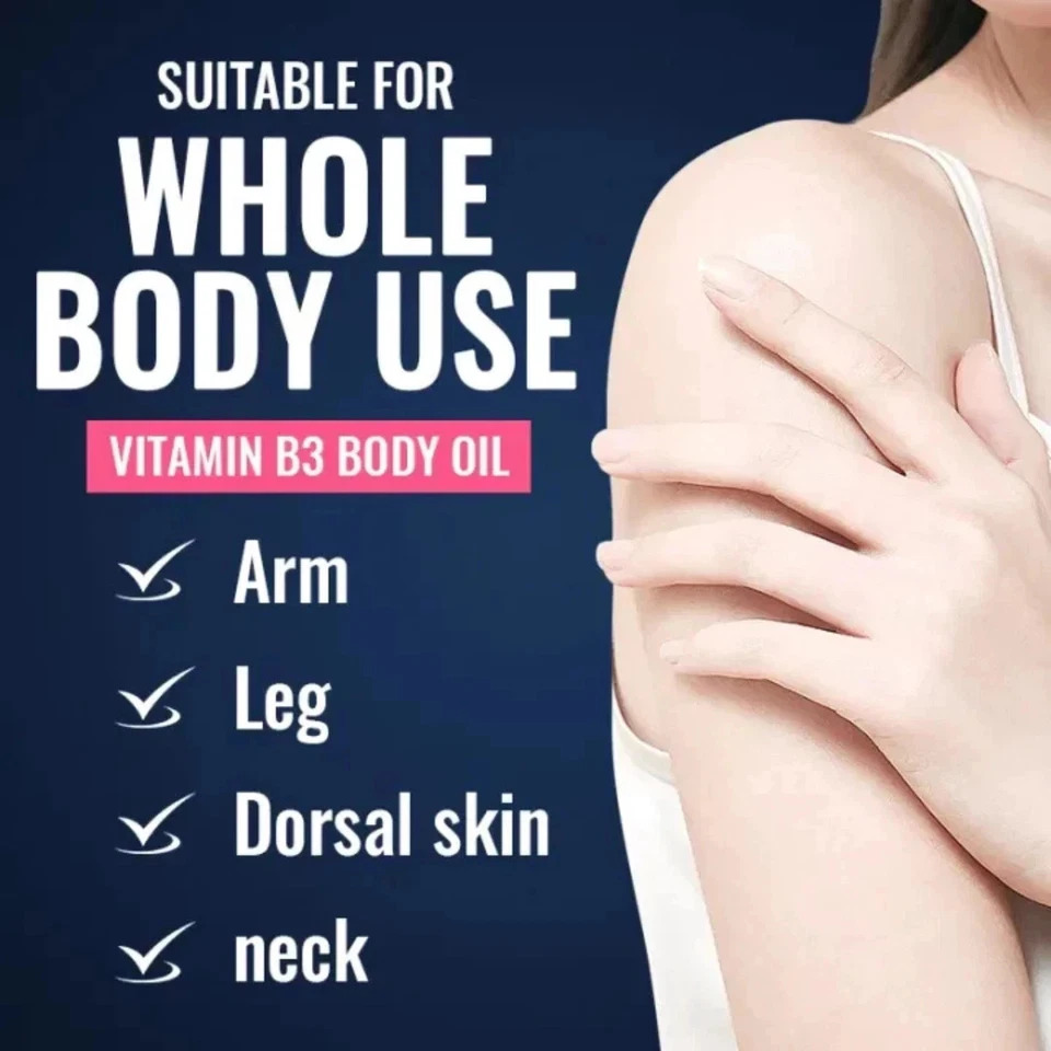 Vaseline Intensive Care Vitamin B3 Body Oil 200ml Rose Gel Moisturizing Specially formulated with 100% Rose Plant Essence & Rosemary extract proven to deeply moisturize and soothe dry, irritated skin.