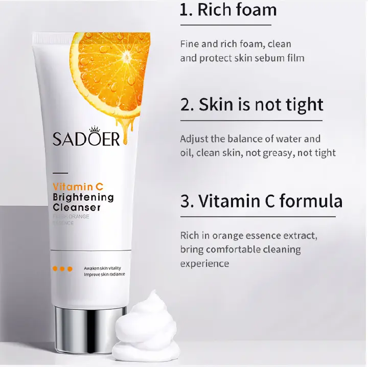 30PCS Vitamin C Facial Cleanser100g +Vitamin C Serum 30ML + Lotion120ML + Eye Cream 20g+Lip balm+25PCS Masks Skin Care Set for cleansing, moisturising and brightening your face, your daily skin care .