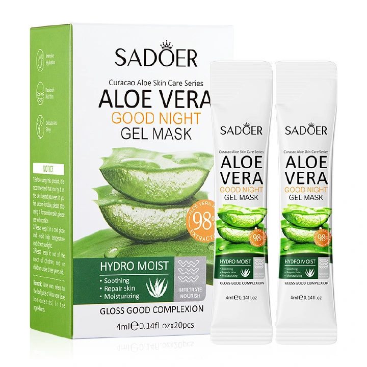 SADOER 27PCS Skin Care Set Aloe Vera Hydrating Moisturizing Gift Set Face Lotion + Face Toner + Face Serum + Exfoliating Gel + Eye Cream + 20PCS Good Night Gel Masks + Hand Cream + Lip Balm skincare .