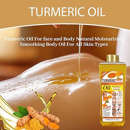 Veet Gold Vitamin E Turmeric Body Oil for Skin, Soft 7 Turmeric Oil, Natural Moisturizing Nourishing for Face and Body, Vitamin E Body Oil for All Skin Types available in 200ml, 300ml, 500ml & 1000ml.